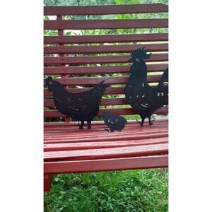 Rooster Yard Decor Metal Decorative Garden Stakes - Chicken Yard Art